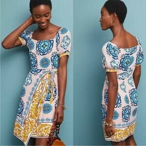 Maeve Anthropologie Pink Resort Wrap Dress Size 12